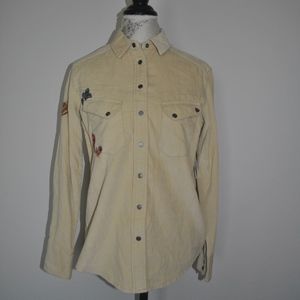 Free people cord button down shirt